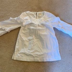 Toddler girls crewcuts white 3/4 ruffle shirt